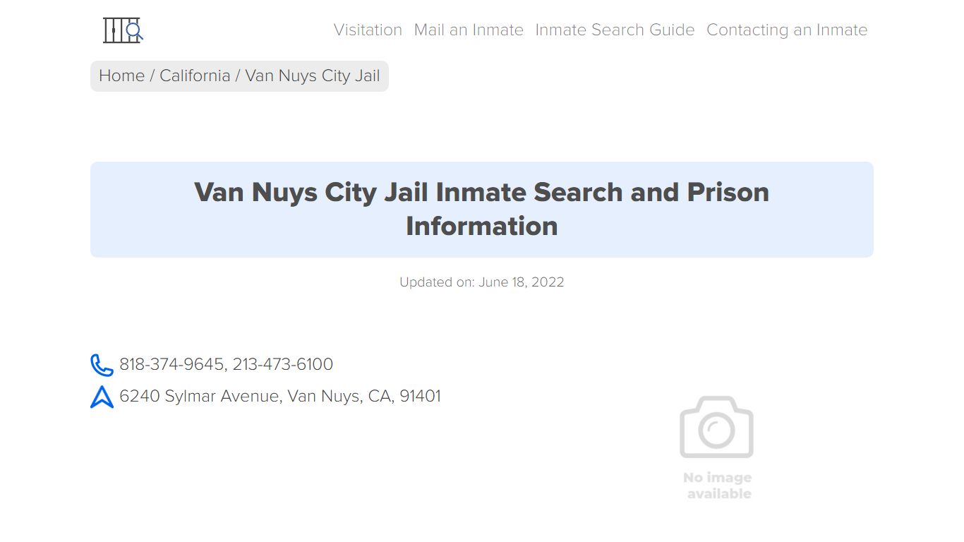 Van Nuys City Jail Inmate Search and Prison Information